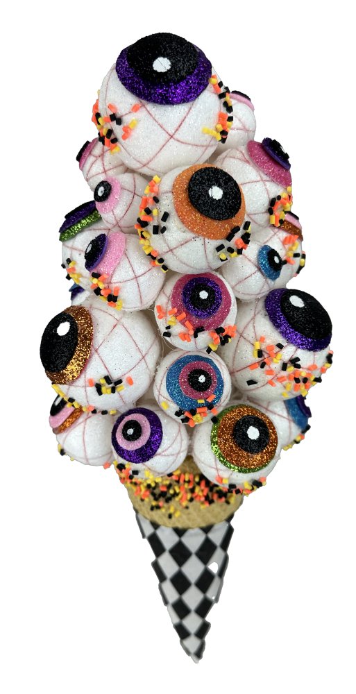 14" Halloween Eyeball Ice Cream Cone - 57132HAL - The Wreath Shop