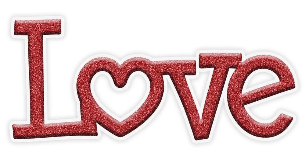 14" Metal Glitter Love Sign: Red - MD104824 - The Wreath Shop