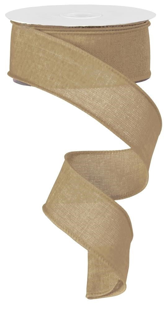 1.5" Beige Royal Faux Burlap Ribbon - 50Yds - RG527801 - The Wreath Shop