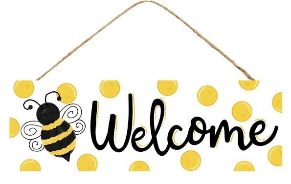 15" Bumblebee Welcome Sign - AP803329 - The Wreath Shop