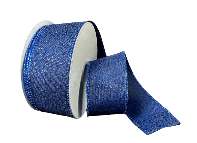 1.5" Glitter Confetti Ribbon: Navy Blue - 10yds - 73542 - 09 - 27 - The Wreath Shop