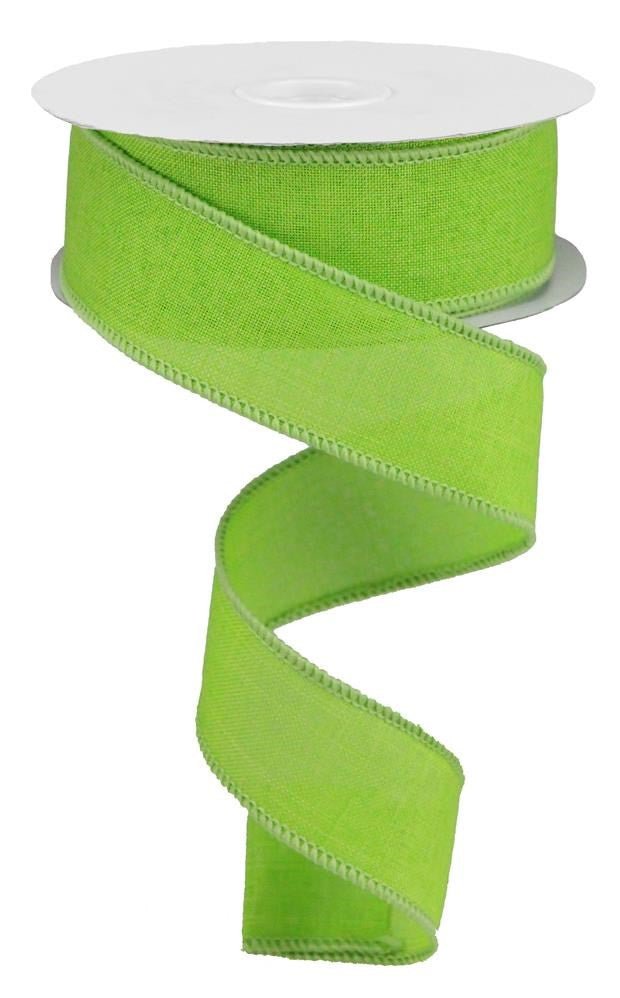 1.5" Lime Green Royal Faux Burlap Ribbon - 10Yds - RG1278E9 - The Wreath Shop