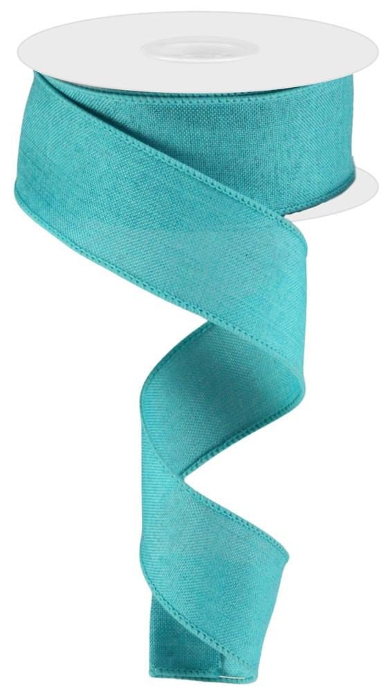 1.5" Lt Teal Royal Faux Burlap Ribbon - 10Yds - RG1278A6 - The Wreath Shop