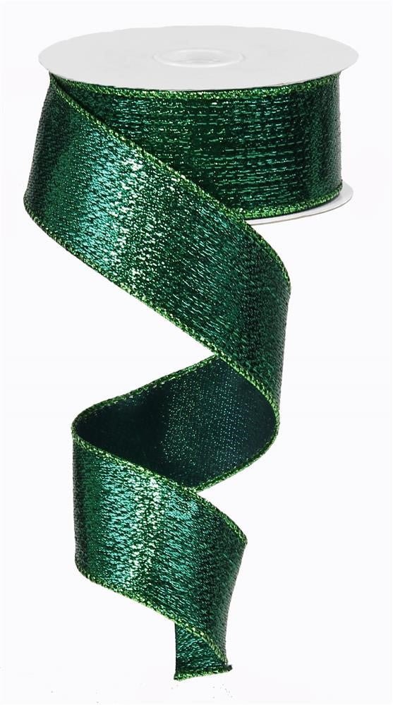 1.5" Metallic Emerald Green Ribbon - 10yds - RG0139906 - The Wreath Shop