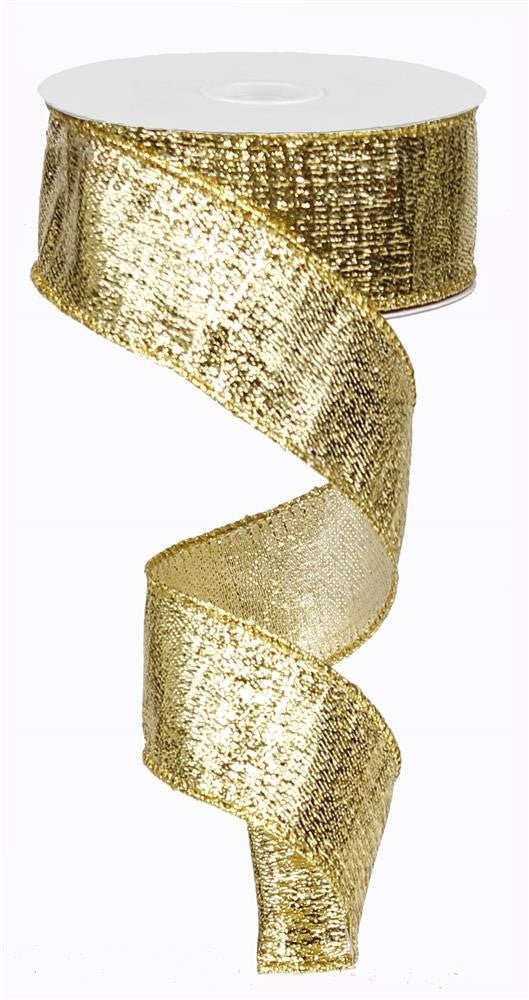 1.5" Metallic Gold Ribbon - 10yds - RG0139908 - The Wreath Shop
