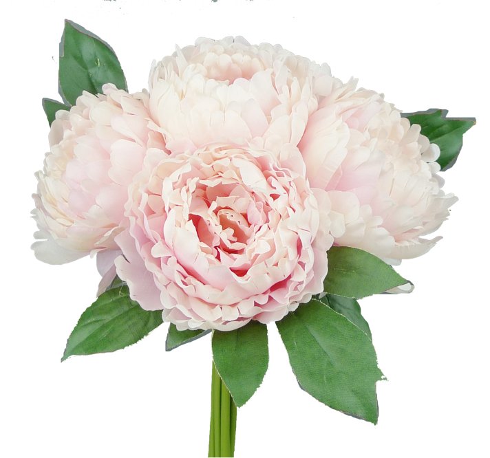 15" Peony Bouquet: Blush Pink (5) - 30597BLUSH - The Wreath Shop
