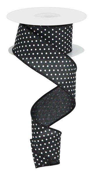 1.5" Raised Swiss Dot Ribbon: Black - 100ft - RG0365102 - The Wreath Shop