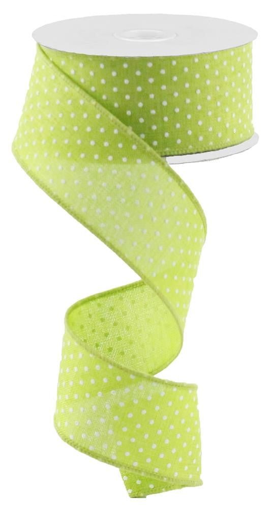 1.5" Raised Swiss Dot Ribbon: Lime Green - 10yds - RG0165133 - The Wreath Shop