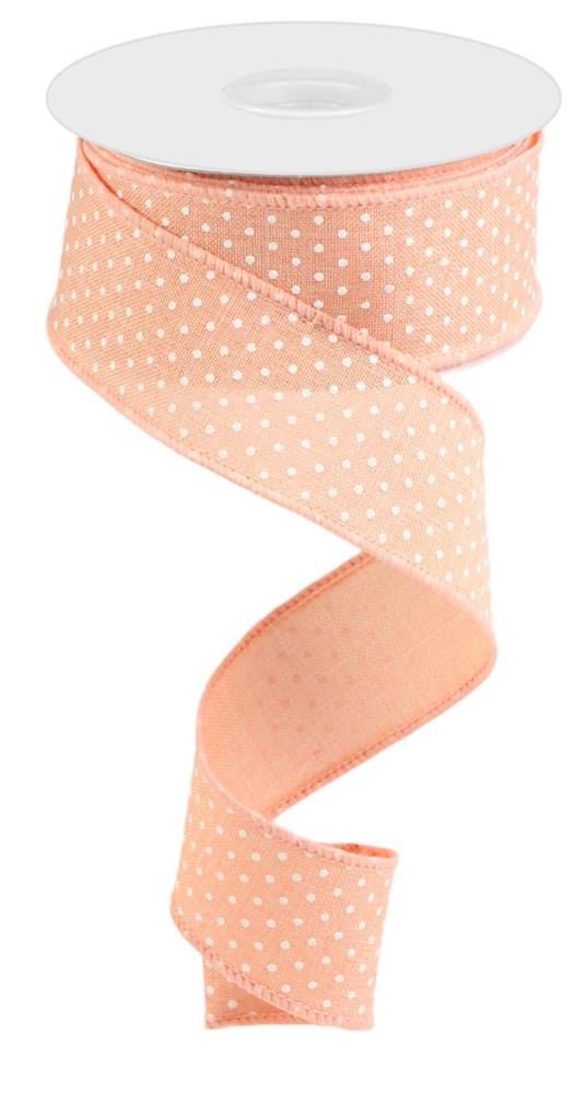 1.5" Raised Swiss Dot Ribbon: Peach - 10yds - RG01651ET - The Wreath Shop
