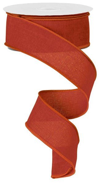 1.5" Rust Royal Faux Burlap Ribbon - 10yds - RG127874 - The Wreath Shop