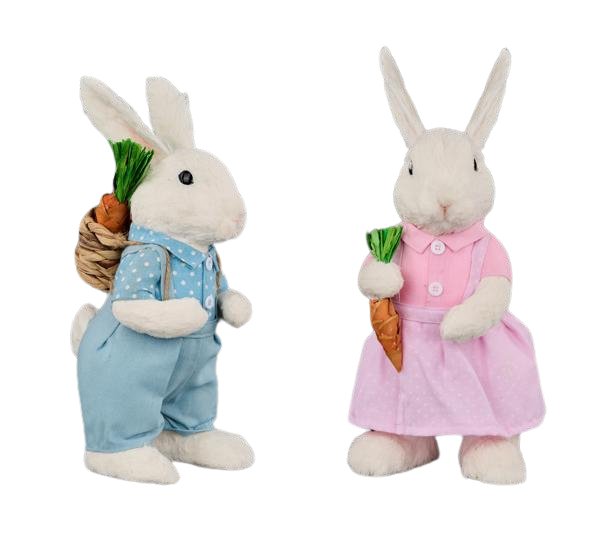 15" Standing Mr/Mrs Rabbit (sold separately) - HE7291-boy - The Wreath Shop