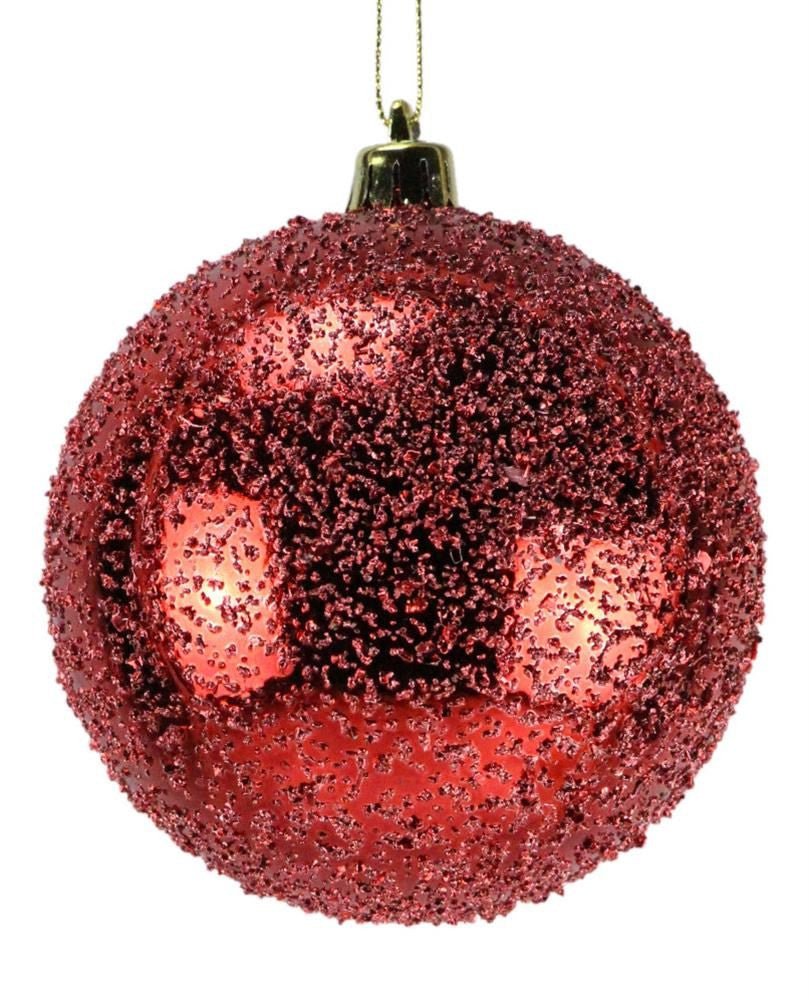 150mm Ice Ball Ornament: Red - XY882224 - The Wreath Shop