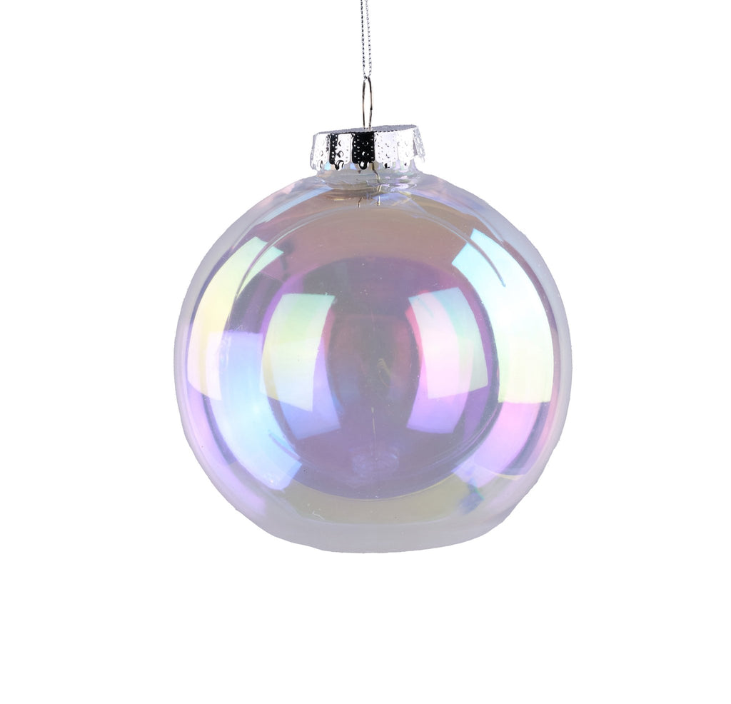 150mm Seamless Ball Ornament: Iridescent Clear - XH9619 - The Wreath Shop