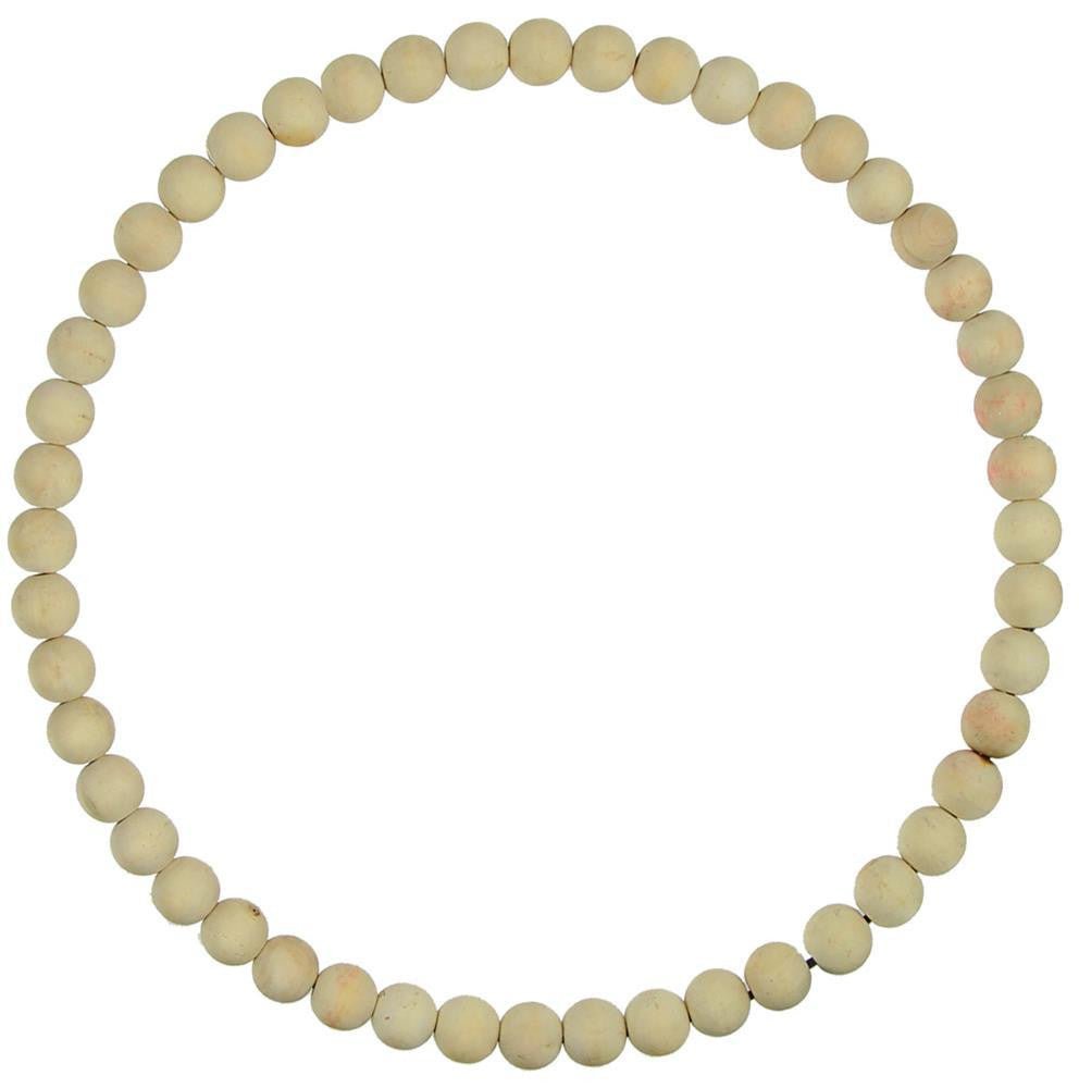 15.5" Wood Bead Wreath: Bleached - MY102730 - The Wreath Shop