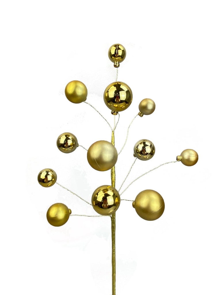 16" Gold Ball Ornament Spray - 85691GD - The Wreath Shop