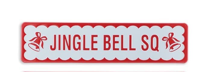 16" Jingle Bell Sq Street Sign - 9740022-jingle - The Wreath Shop