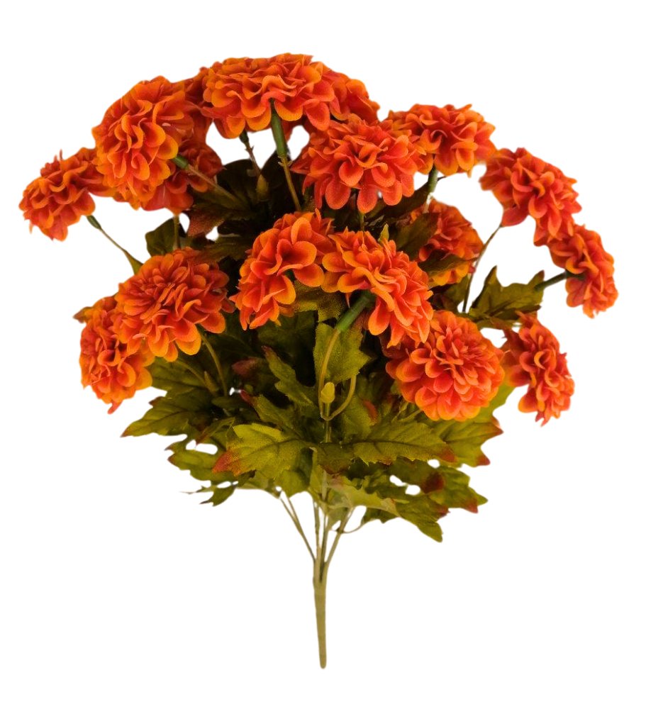 16" Marigold Bush: Orange - 84402 - OR - The Wreath Shop