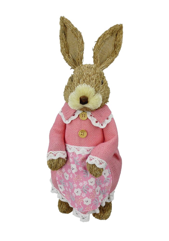 16" Sisal Bunny: Girl - 62918PK - The Wreath Shop