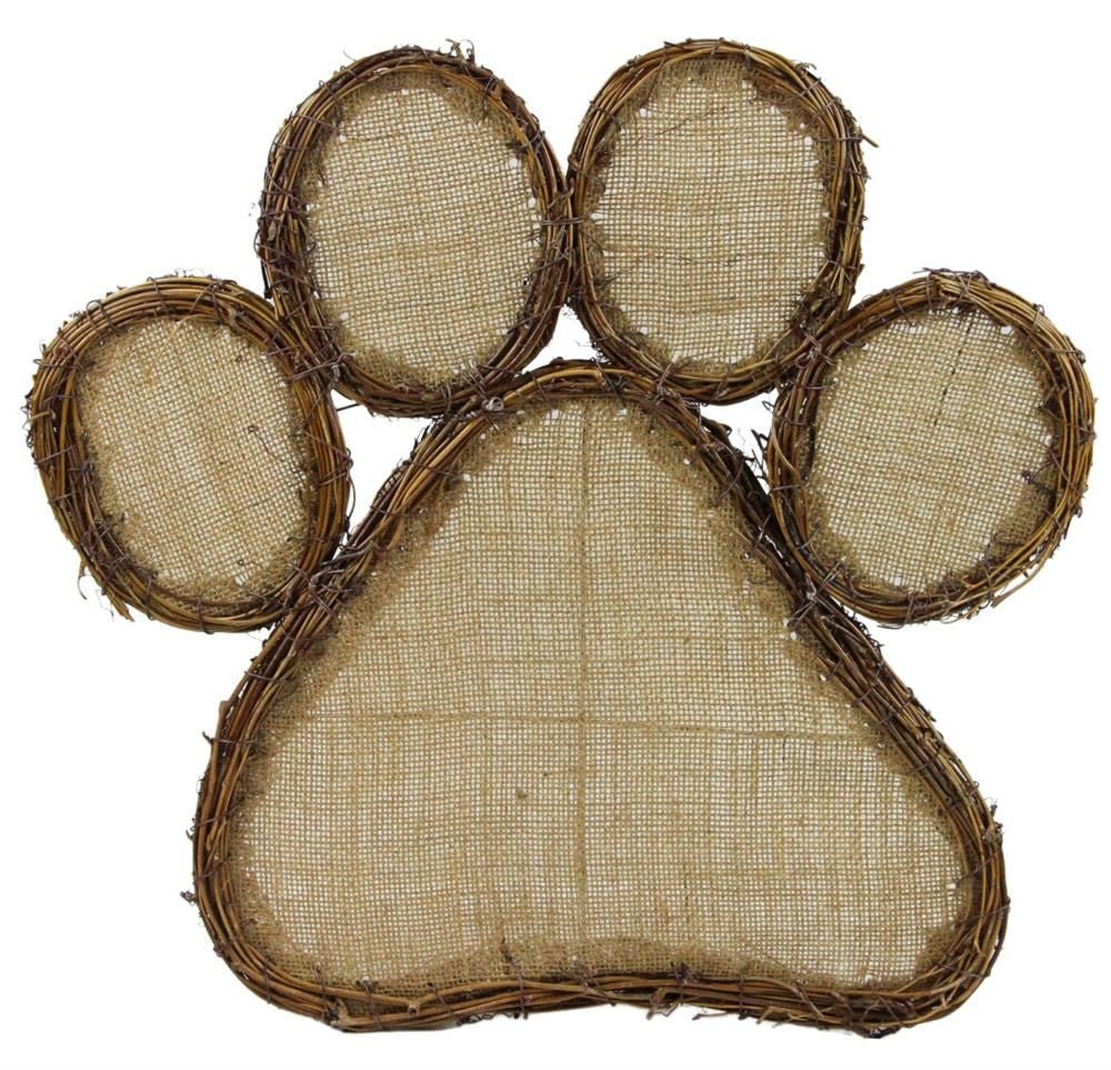 16" Vine/Burlap Paw Print - MZ1990 - The Wreath Shop