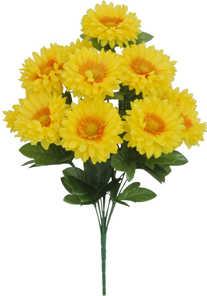 17" Aster Bush: Yellow (12) - 82496-YEL - The Wreath Shop