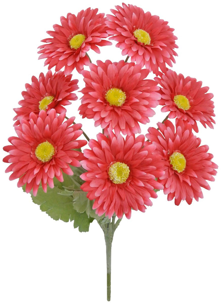 17" Gerbera Daisy Bush: Beauty Pink (8) - 82495-BTY - The Wreath Shop