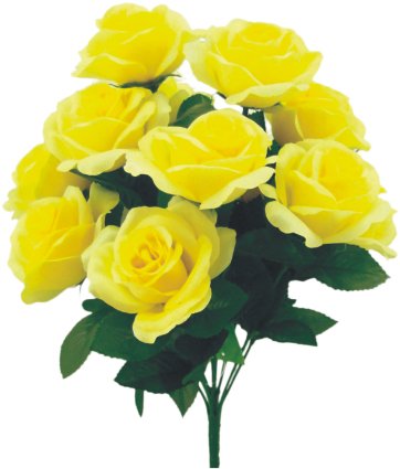 17" Lillian Rose Bush: Yellow (12) - 30388BBYW - The Wreath Shop