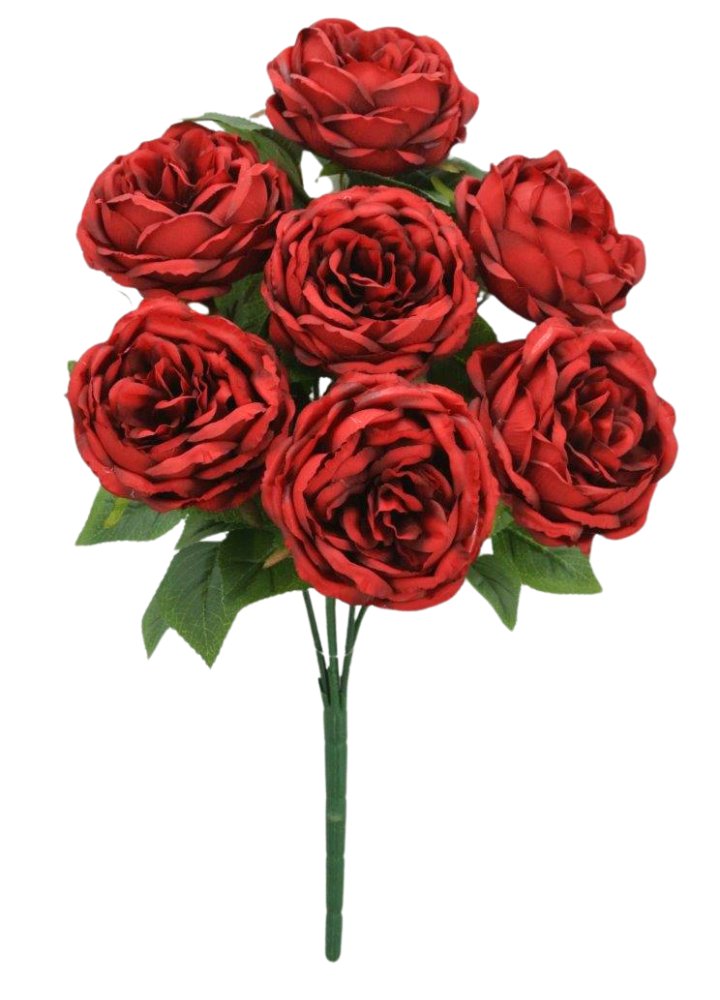 17" Rose Bush: Dk Red (7) - 84487 - RD - The Wreath Shop