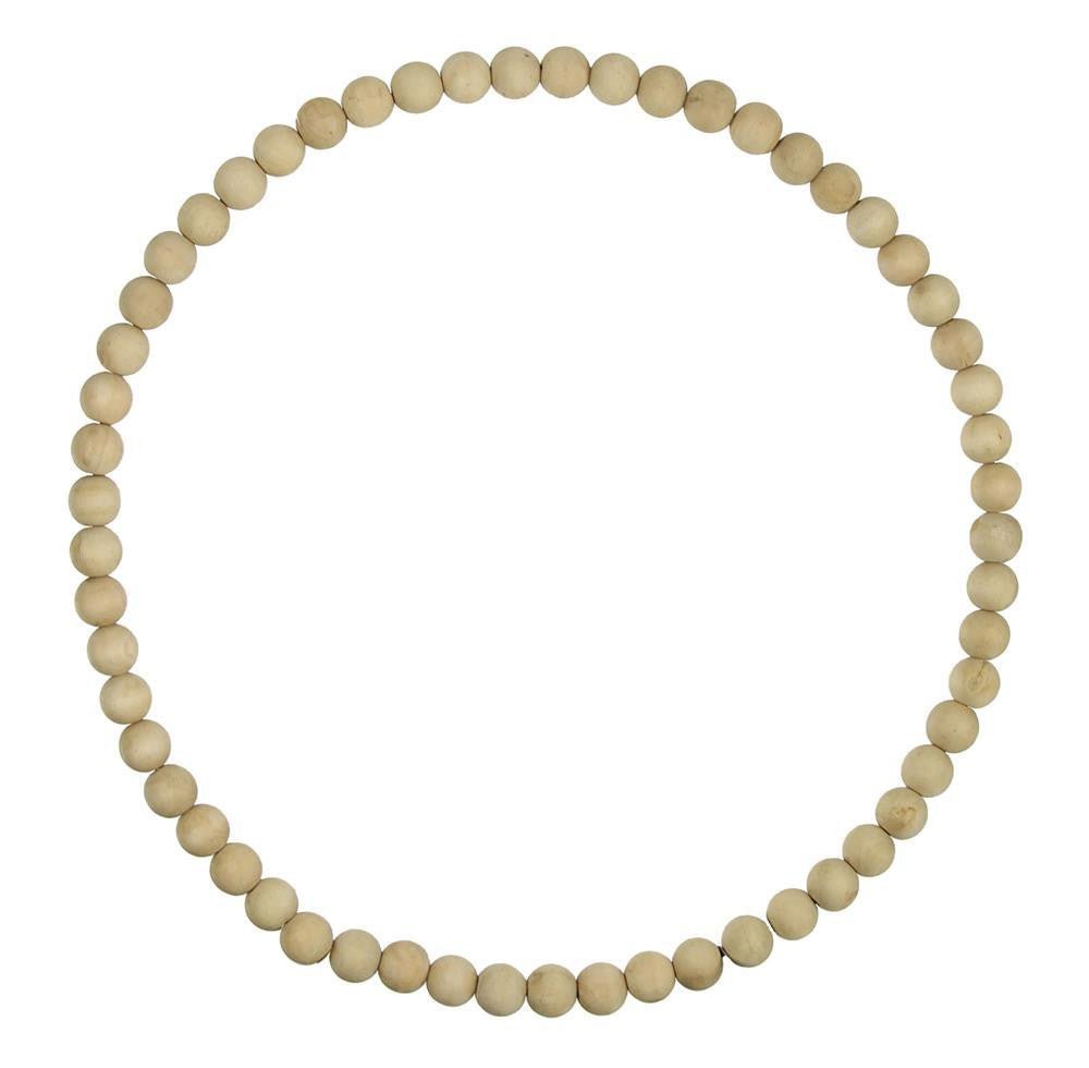 17.75" Wood Bead Wreath: Bleached - MY102930 - The Wreath Shop