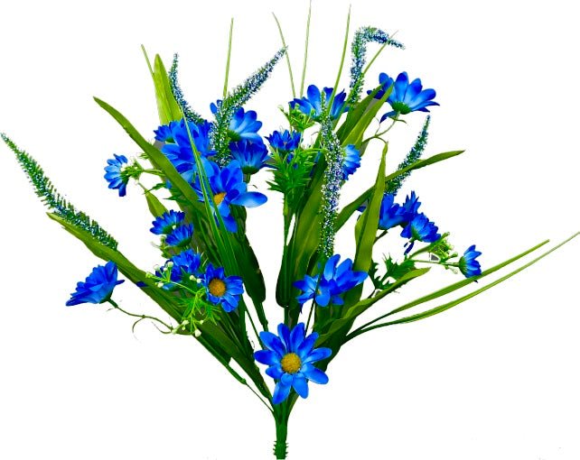 18" Daisy Astilbe Bush: Blue - 30632BL - The Wreath Shop