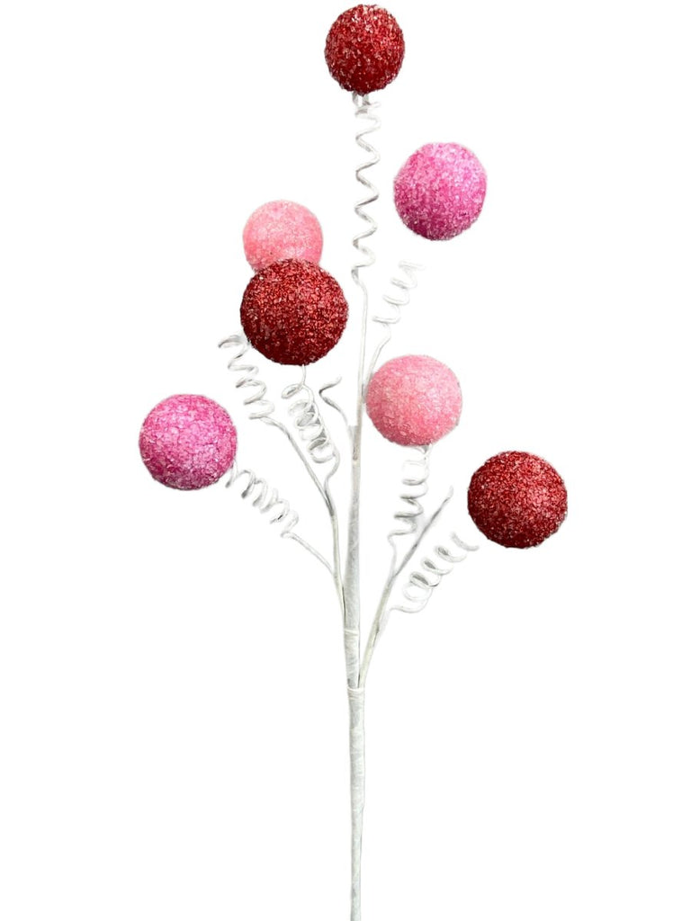 18" Gum Ball Spray: Red/Pink - 85791RDPK - The Wreath Shop