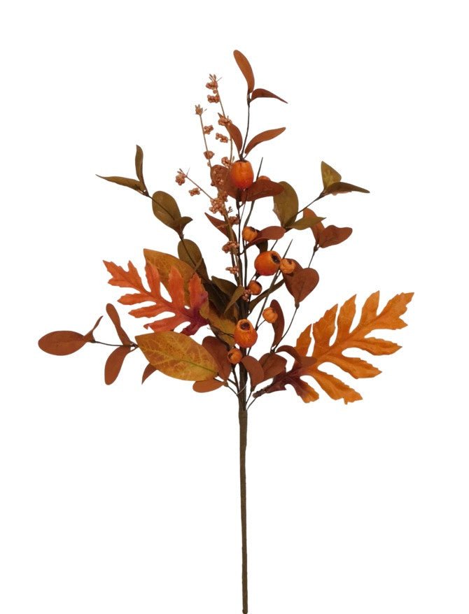 18" Oak Leaves Berry Pick - 63122 - The Wreath Shop