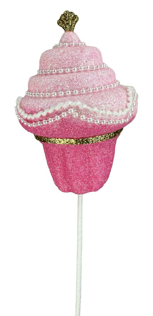 18" Pink Cupcake Pick - 86127PK - The Wreath Shop