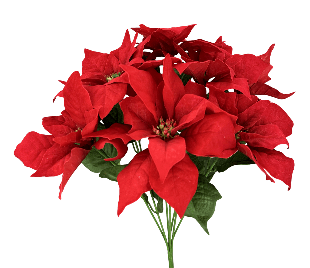 18" Poinsettia Bush - 86580RD - The Wreath Shop