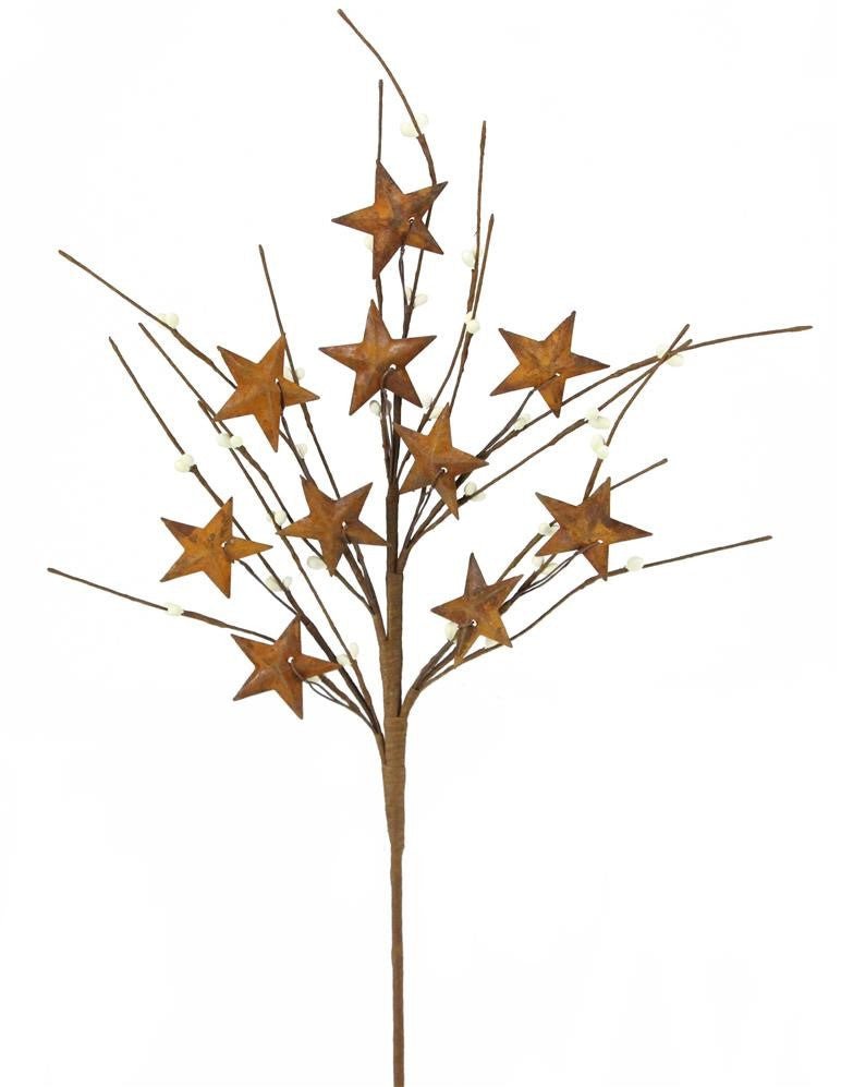 18" Rusty Tin Star Pick - XS965641 - The Wreath Shop
