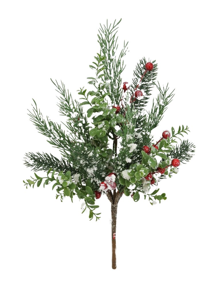 18" Snowy Pine/Berry Bush - 84379 - The Wreath Shop