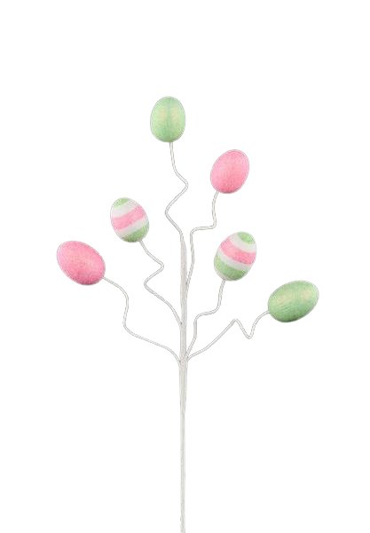 19" Glitter Easter Egg Spray: Pink/Lt Green - HE4208ET - The Wreath Shop