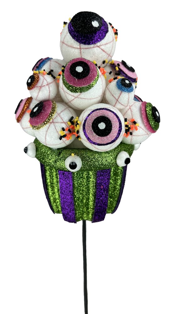 19" Halloween Eyeball Cupcake Pick - 57131HAL - The Wreath Shop