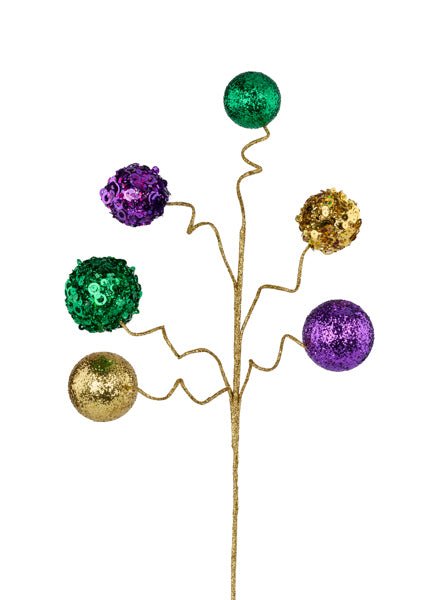 19" Mardi Gras Sequin Glitter Ball Spray - HG3240 - The Wreath Shop