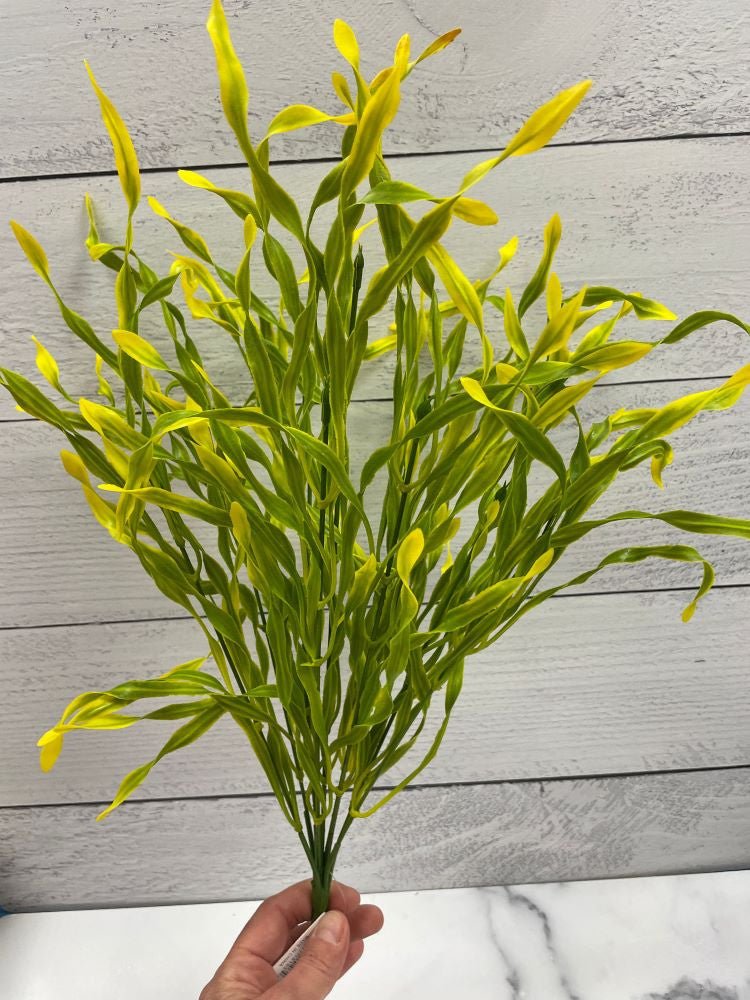 19" Plastic Spiral Grass Bush: Yellow - 15103 - The Wreath Shop
