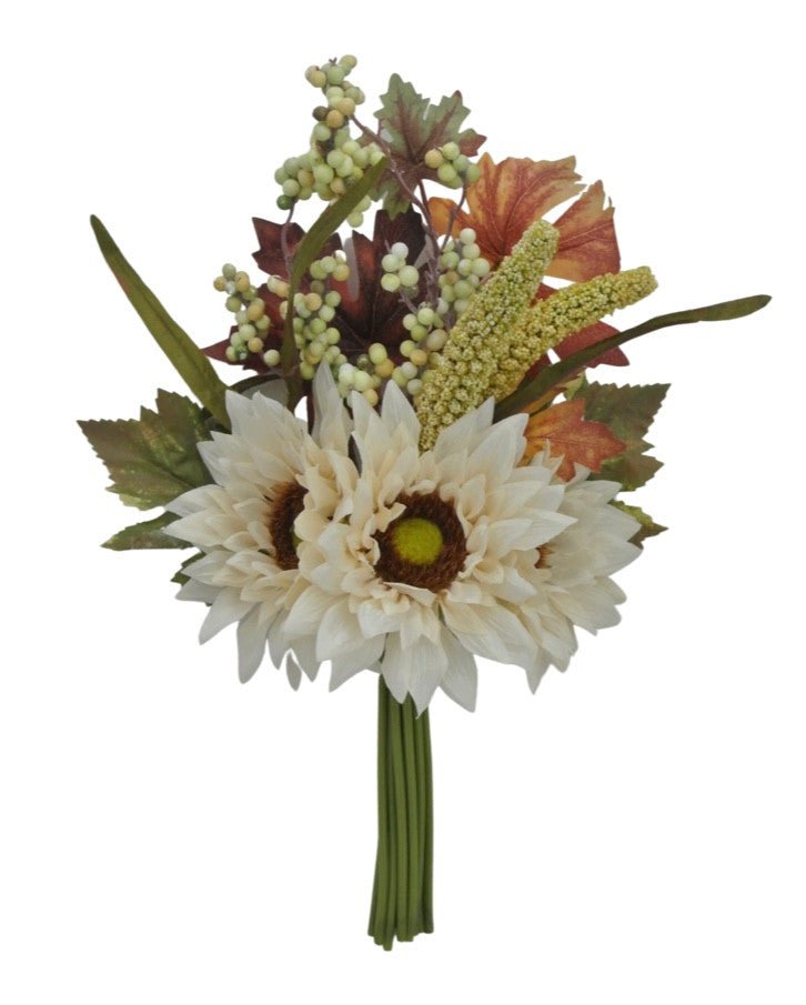 20" Cream Sunflower Berry Bouquet - 82955-Cr - The Wreath Shop