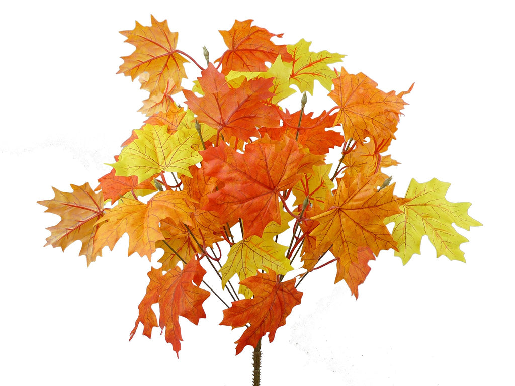 20" Maple Leaf Bush: Orange/Yellow - 56600ORYW - The Wreath Shop