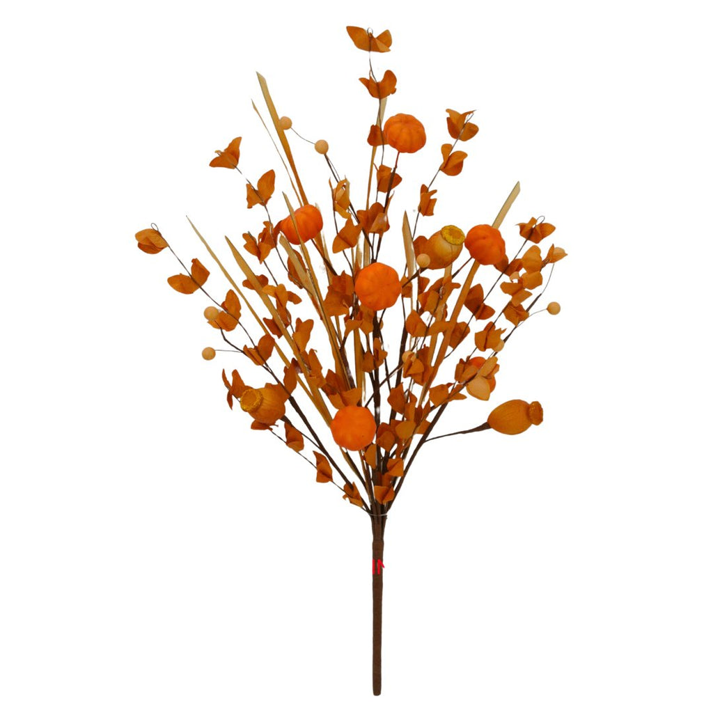 20" Mini Pumpkin Mixed Bush: Orange - 40167 - OR - The Wreath Shop