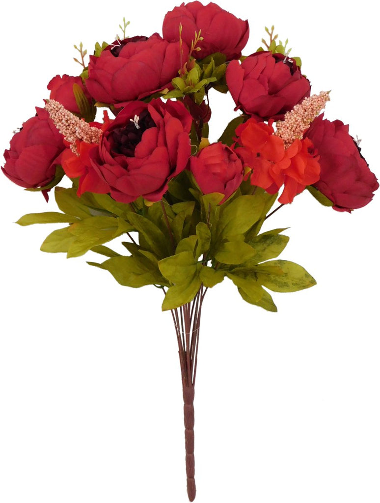 20" Mixed Peony Bush: Red - 63220-RED - The Wreath Shop