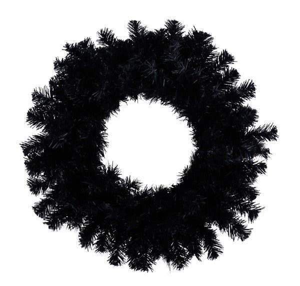 20" PVC Pine Wreath: Black - XX962002 - The Wreath Shop