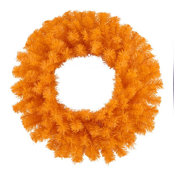 20" PVC Pine Wreath: Orange - XX962120 - The Wreath Shop