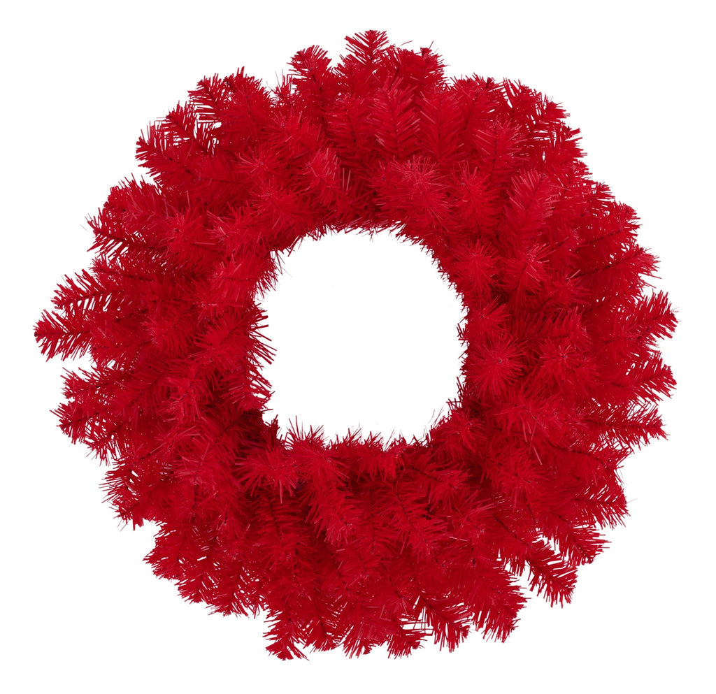 20" PVC Pine Wreath: Red - XX962124 - The Wreath Shop