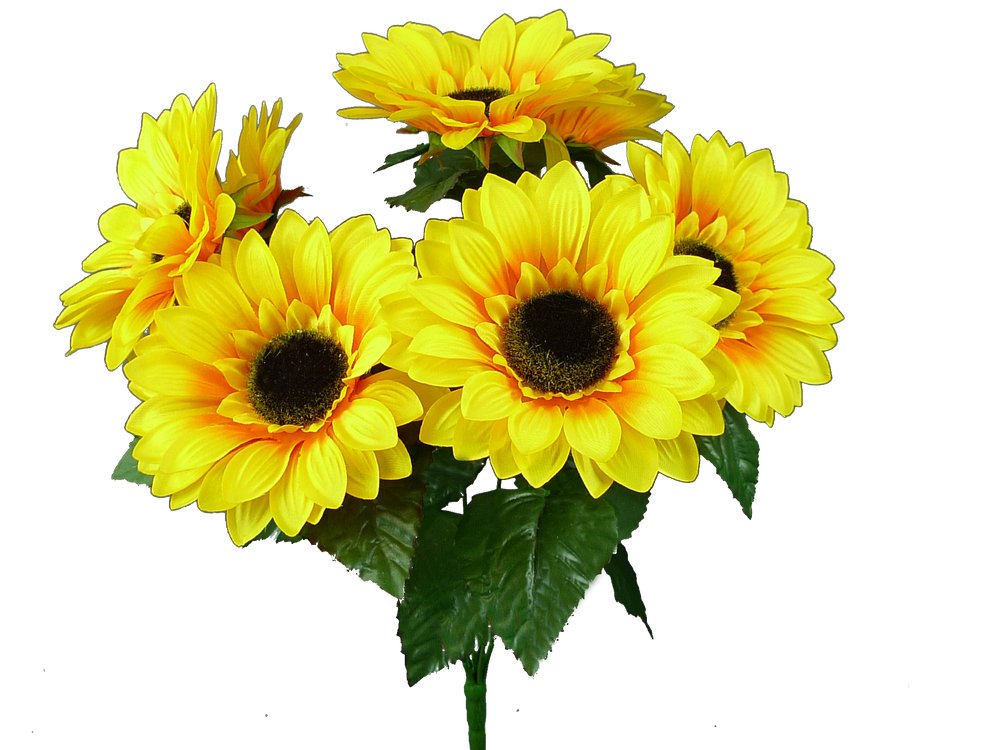 20" Sunflower Bush (7) - 30589YW - The Wreath Shop