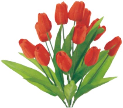 20" Tulip Bush: Red (12) - 61386RD - The Wreath Shop