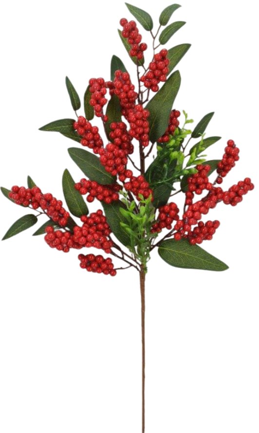 21 " Berries & Mixed Leaves Spray - 32069 - The Wreath Shop