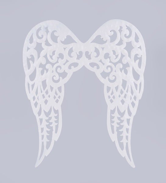 21" Filigree Angel Wings: Shiny White - MM114227 - The Wreath Shop